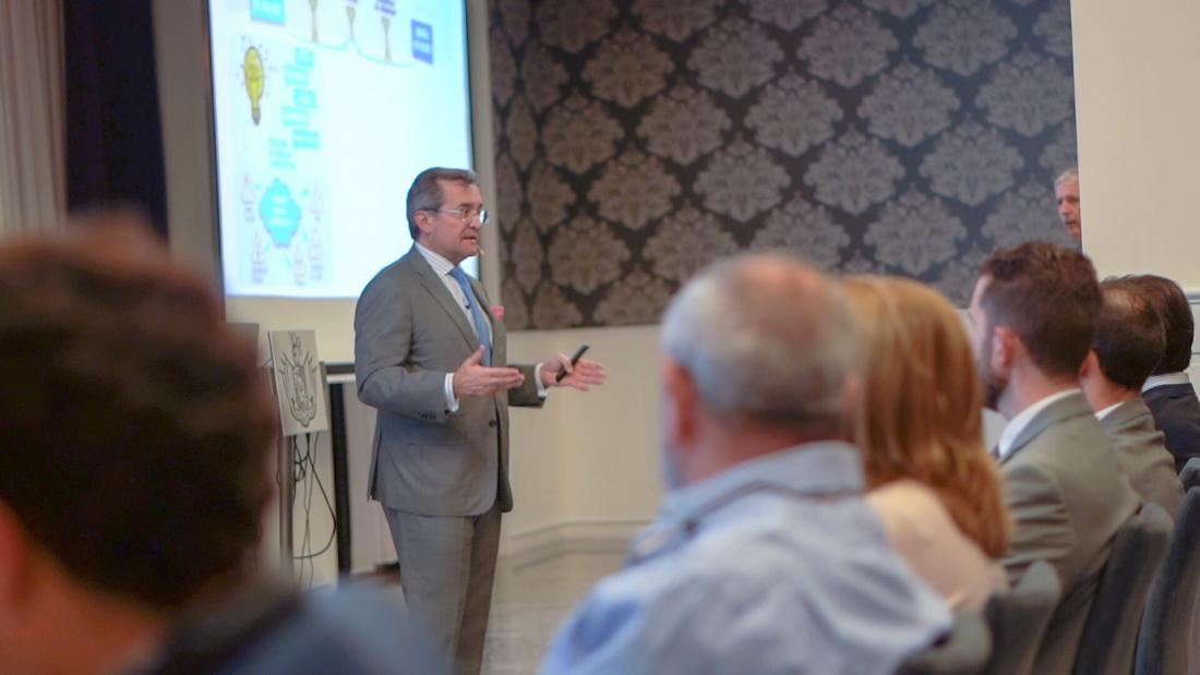 Miguel Ángel Temprano at the recent presentation of Orfeo Capital at Sevilla